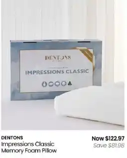 Myer Dentons Impressions Classic Memory Foam Pillow offer