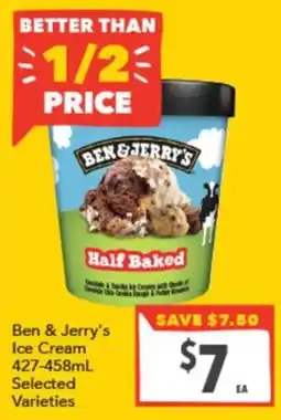 Supa Valu Ben & Jerry's Ice Cream Selected Varieties offer
