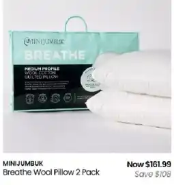 Myer MiniJumbuk Breathe Wool Pillow offer