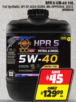 Autobarn Penrite HPR 5 Full Synthetic Petrol & Diesel 5W-40 offer