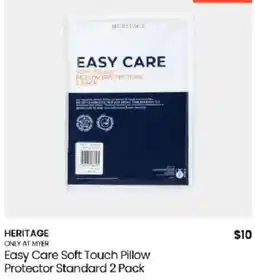 Myer Heritage Easy Care Soft Touch Pillow Protector Standard 2 Pack offer