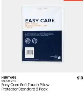 Heritage Easy Care Soft Touch Pillow Protector Standard 2 Pack