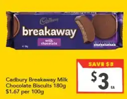 Supa Valu Cadbury Breakaway Milk Chocolate Biscuits offer