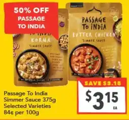 Supa Valu Passage To India Simmer Sauce offer