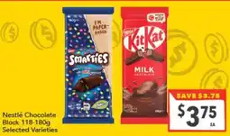 Supa Valu Nestlé Chocolate Block Selected Varieties offer