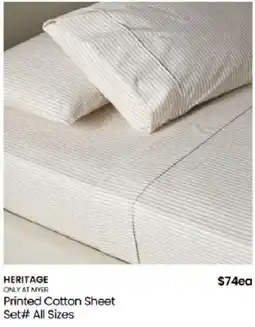 Myer Heritage Printed Cotton Sheet offer