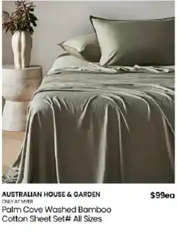 Myer Australian House & Garden Palm Cove Washed Bamboo Cotton Sheet Set# offer