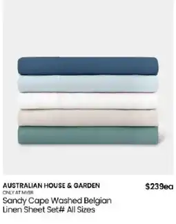 Myer Australian House & Garden Sandy Cape Washed Belgian Linen Sheet Set offer