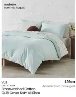 Myer VUE Stonewashed Cotton Quilt Cover Set^ All Sizes offer