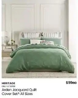 Myer Arden Jacquard Quilt Cover Set offer