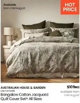 Myer Australian House & Garden Bangalow Cotton Jacquard Quilt Cover Set offer