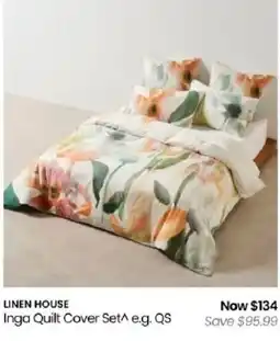 Myer Linen House Inga Quilt Cover Set offer