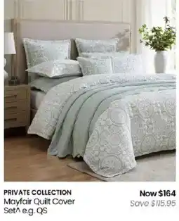Myer Private Collection Mayfair Quilt Cover Set offer