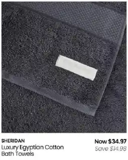 Myer Sheridan Luxury Egyptian Cotton Bath Towels offer