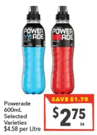 Supa Valu Powerade Selected Varieties offer