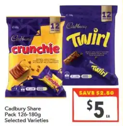 Supa Valu Cadbury Share Pack Selected Varieties offer