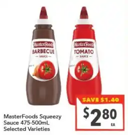 Supa Valu MasterFoods Squeezey Sauce offer