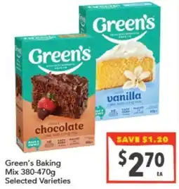 Supa Valu Green's Baking Mix offer