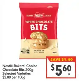 Supa Valu Nestlé Bakers' Choice Chocolate Bits offer