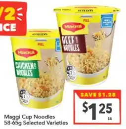 Supa Valu Maggi Cup Noodles 58-65g Selected Varieties offer