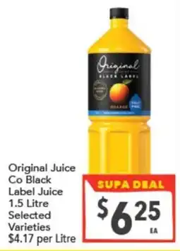 Supa Valu Original Juice Co Black Label Juice offer