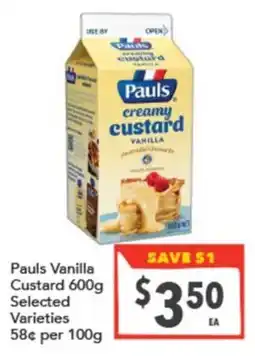 Supa Valu Pauls Vanilla Custard offer