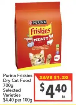 Supa Valu Purina Friskies Dry Cat Food Selected Varieties offer