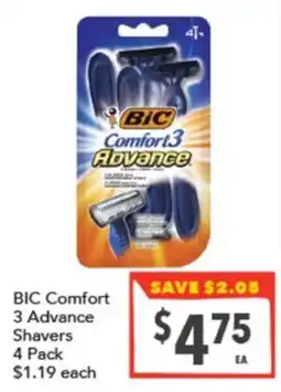Supa Valu BIC Comfort 3 Advance Shavers offer
