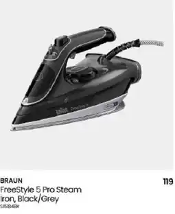 Myer Braun FreeStyle 5 Pro Steam Iron, Black/Grey offer