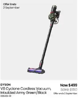 Myer Dyson V8 Cyclone Cordless Vacuum, Moulded Army Green/Black offer