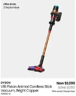 Myer Dyson V16 Piston Animal Cordless Stick Vacuum, Bright Copper offer