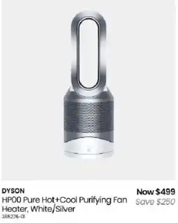 Myer Dyson HP00 Pure Hot+Cool Purifying Fan Heater, White/Silver offer