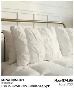 Myer Royal Comfort Luxury Hotel Pillow offer