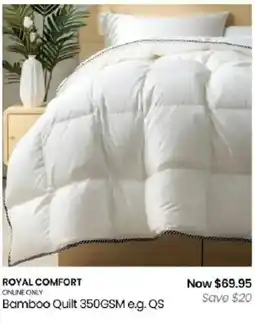 Myer Royal Comfort Bamboo Quilt offer