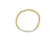 Bevilles Jewellery Stainless Steel Yellow Crystal And Ball Bracelet offer
