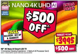 JB Hi-Fi 98" 4K Nano AI Smart LED TV offer