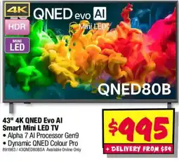 JB Hi-Fi 43" 4K QNED Evo AI Smart Mini LED TV offer