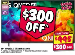 JB Hi-Fi 65" 4K QNED AI Smart Mini LED TV offer