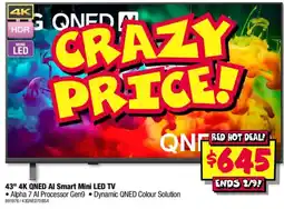 JB Hi-Fi 43" 4K QNED AI Smart Mini LED TV offer