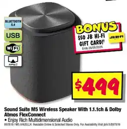 JB Hi-Fi Sound Suite M5 Wireless Speaker With 1.1.1ch & Dolby Atmos FlexConnect offer