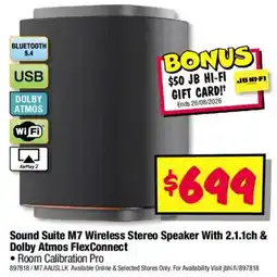 JB Hi-Fi Sound Suite M7 Wireless Stereo Speaker With 2.1.1ch & Dolby Atmos FlexConnect offer