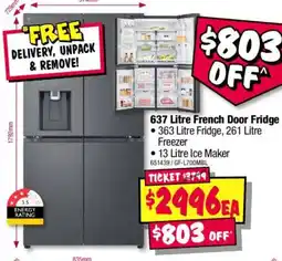JB Hi-Fi 637 Litre French Door Fridge offer
