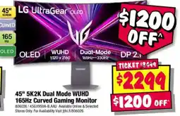 JB Hi-Fi LG UltraGear OLED 45" 5K2K Dual Mode WUHD 165Hz Curved Gaming Monitor offer