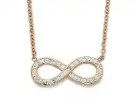 Bevilles Jewellery Stainless Steel Rose Gold Infinity Necklace offer