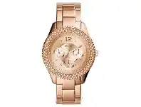 Bevilles Jewellery Fossil Stella Multifunction Rose-Tone Stone Set Watch ES3590 offer