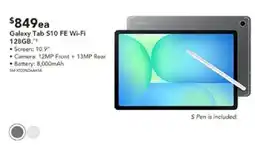 Harvey Norman Galaxy Tab S10 FE Wi-Fi offer