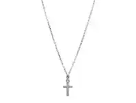 Bevilles Jewellery Children&#039;s Cross Cubic Zirconia Necklace in Sterling Silver offer