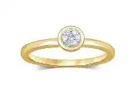 Bevilles Jewellery Meera Bezel Flower Ring with 0.10ct of Laboratory Grown Diamonds in 9ct Yellow Gold - L offer