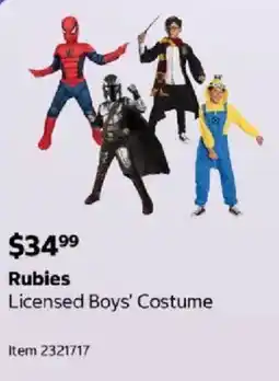 Costco Rubies Licensed Boys' Costume offer