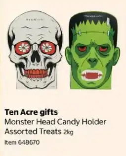 Costco Ten Acre gifts Monster Head Candy Holder offer